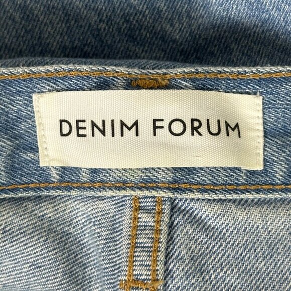 Denim Forum Joni High Loose Raw Hem Light Wash Jeans - Picture 4 of 11